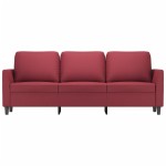 vidaXL Canapea cu 3 locuri, roșu vin, 180 cm, piele ecologică