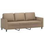 vidaXL Canapea cu 3 locuri, cappuccino, 180 cm, piele ecologică vidaXL Canapea cu 3 locuri, cappuccino, 180 cm, piele ecologică