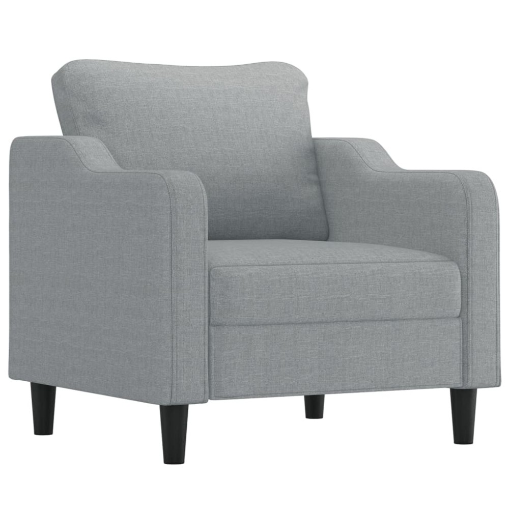 vidaXL Fotoliu canapea, gri deschis, 60 cm, material textil