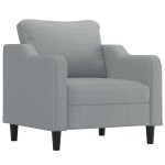 vidaXL Fotoliu canapea, gri deschis, 60 cm, material textil