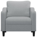vidaXL Fotoliu canapea, gri deschis, 60 cm, material textil