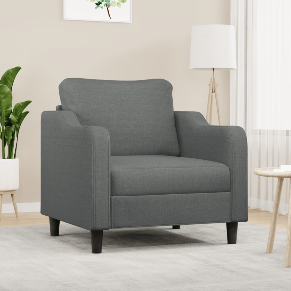 vidaXL Fotoliu canapea, gri închis, 60 cm, material textil