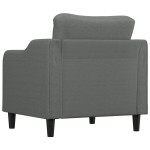 vidaXL Fotoliu canapea, gri închis, 60 cm, material textil