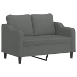 vidaXL Canapea cu 2 locuri, gri închis, 120 cm, material textil