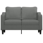 vidaXL Canapea cu 2 locuri, gri închis, 120 cm, material textil