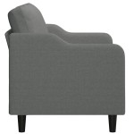 vidaXL Canapea cu 2 locuri, gri închis, 120 cm, material textil