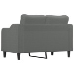vidaXL Canapea cu 2 locuri, gri închis, 120 cm, material textil