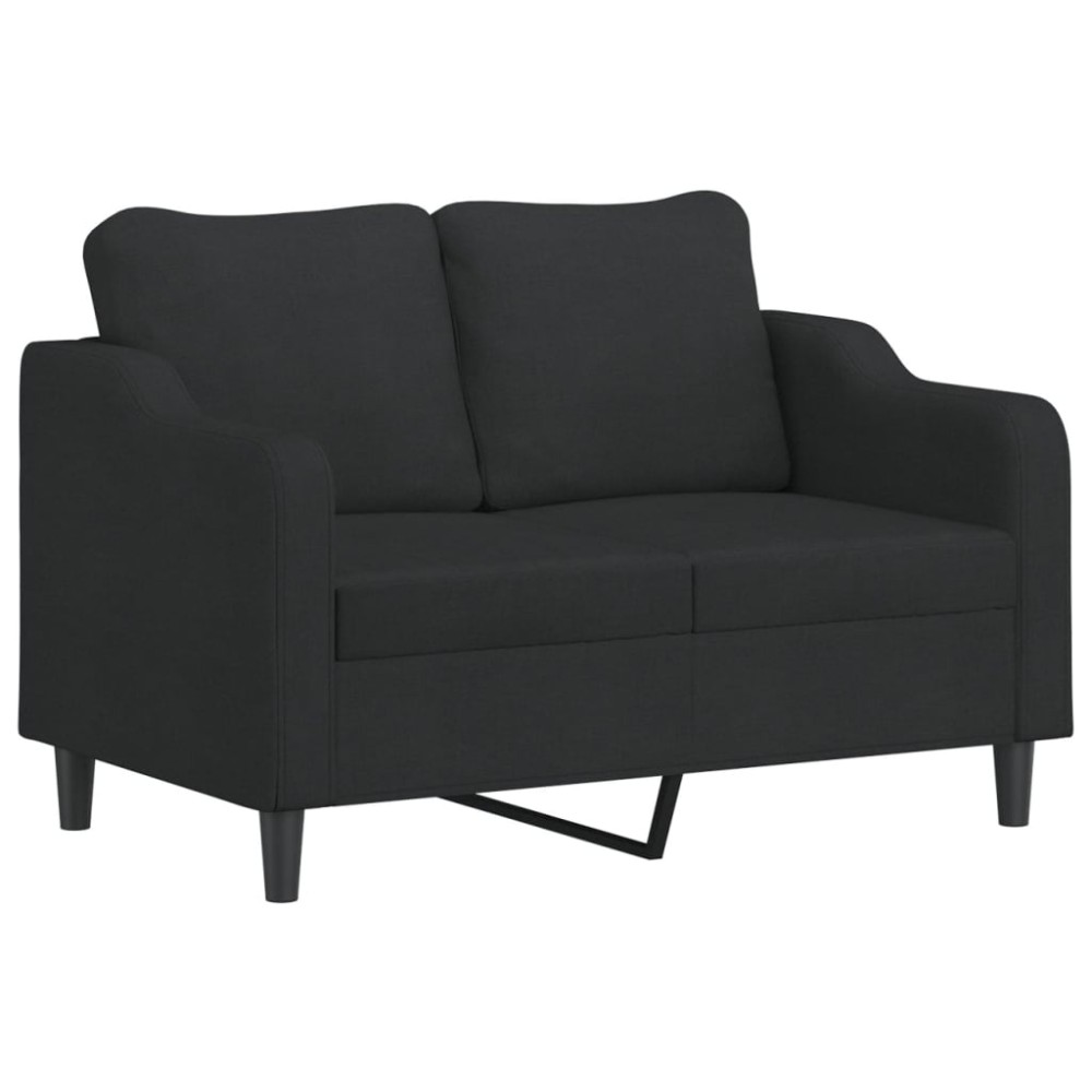 vidaXL Canapea cu 2 locuri, negru, 120 cm, material textil