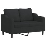 vidaXL Canapea cu 2 locuri, negru, 120 cm, material textil