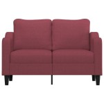 vidaXL Canapea cu 2 locuri, roșu vin, 120 cm, material textil