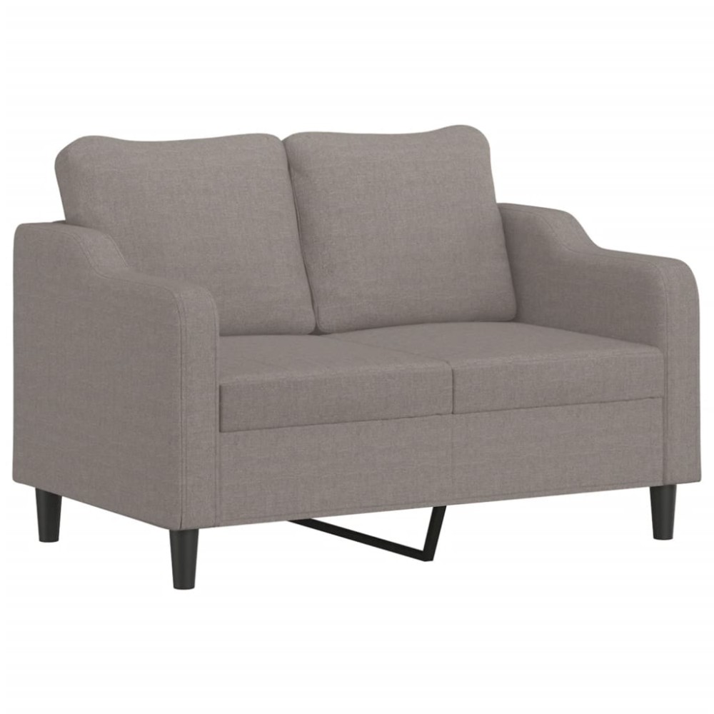 vidaXL Canapea cu 2 locuri, gri taupe, 140 cm, material textil