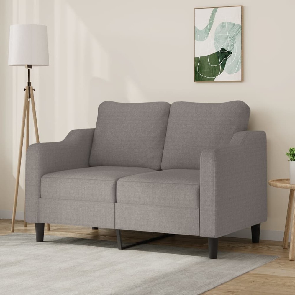 vidaXL Canapea cu 2 locuri, gri taupe, 140 cm, material textil