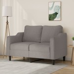 vidaXL Canapea cu 2 locuri, gri taupe, 140 cm, material textil vidaXL Canapea cu 2 locuri, gri taupe, 140 cm, material textil