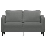 vidaXL Canapea cu 2 locuri, gri închis, 140 cm, material textil