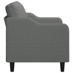 vidaXL Canapea cu 2 locuri, gri închis, 140 cm, material textil