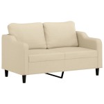 vidaXL Canapea cu 2 locuri, crem, 140 cm, material textil vidaXL Canapea cu 2 locuri, crem, 140 cm, material textil