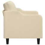 vidaXL Canapea cu 2 locuri, crem, 140 cm, material textil vidaXL Canapea cu 2 locuri, crem, 140 cm, material textil