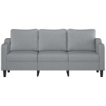 vidaXL Canapea cu 3 locuri, gri deschis, material 180CM textil