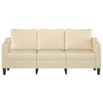 vidaXL Canapea cu 3 locuri, crem, 180 cm, material textil vidaXL Canapea cu 3 locuri, crem, 180 cm, material textil