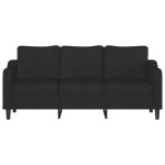 vidaXL Canapea cu 3 locuri, negru, 180 cm, material textil