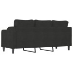 vidaXL Canapea cu 3 locuri, negru, 180 cm, material textil