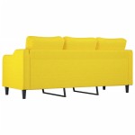 vidaXL Canapea cu 3 locuri, galben deschis, 180 cm, material textil