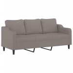 vidaXL Canapea cu 3 locuri, taupe, 180 cm, material textil