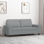 vidaXL Canapea cu 2 locuri, gri deschis, 140 cm, material textil vidaXL Canapea cu 2 locuri, gri deschis, 140 cm, material textil