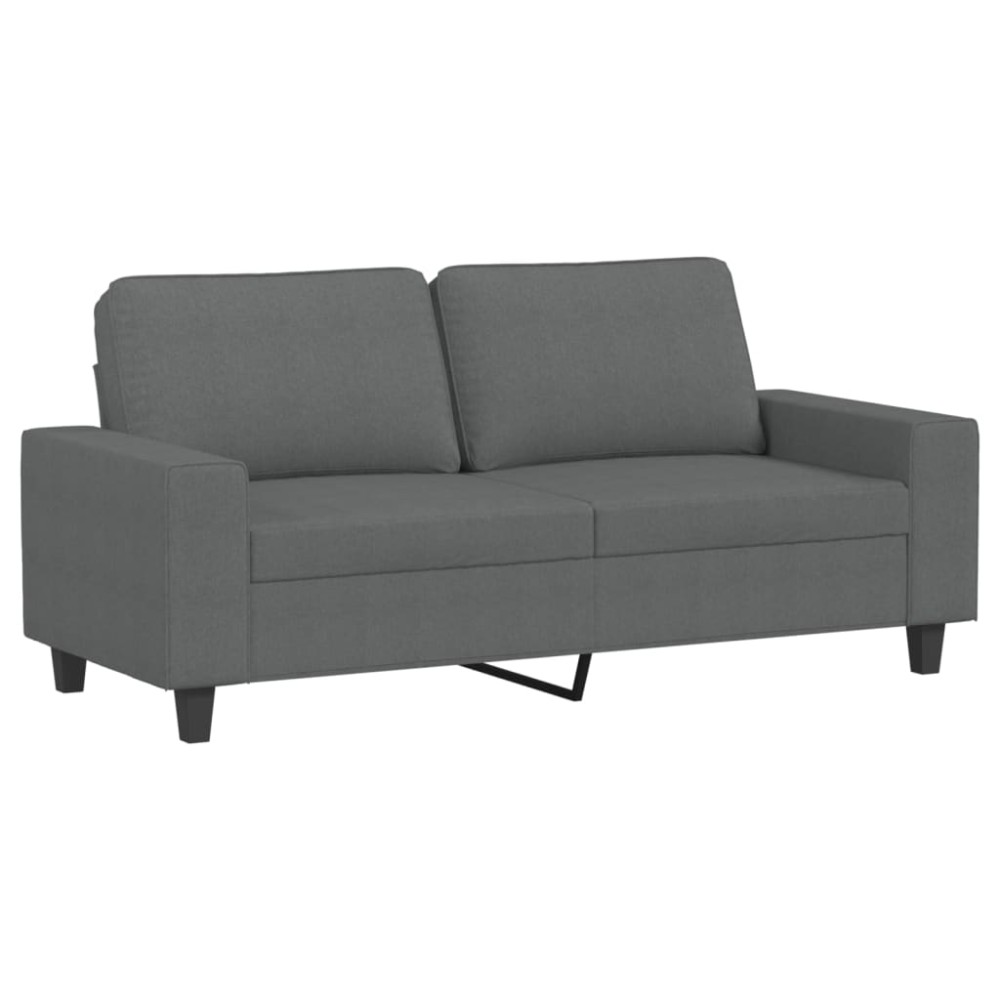 vidaXL Canapea cu 2 locuri, gri închis, 140 cm, material textil