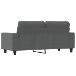 vidaXL Canapea cu 2 locuri, gri închis, 140 cm, material textil