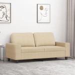 vidaXL Canapea cu 2 locuri, crem, 140 cm, material textil vidaXL Canapea cu 2 locuri, crem, 140 cm, material textil