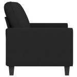 vidaXL Canapea cu 2 locuri, negru, 140 cm, material textil