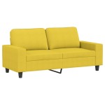 vidaXL Canapea cu 2 locuri, galben deschis, 140 cm, material textil vidaXL Canapea cu 2 locuri, galben deschis, 140 cm, material textil
