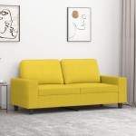vidaXL Canapea cu 2 locuri, galben deschis, 140 cm, material textil vidaXL Canapea cu 2 locuri, galben deschis, 140 cm, material textil