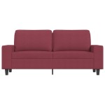 vidaXL Canapea cu 2 locuri, roșu vin, 140 cm, material textil