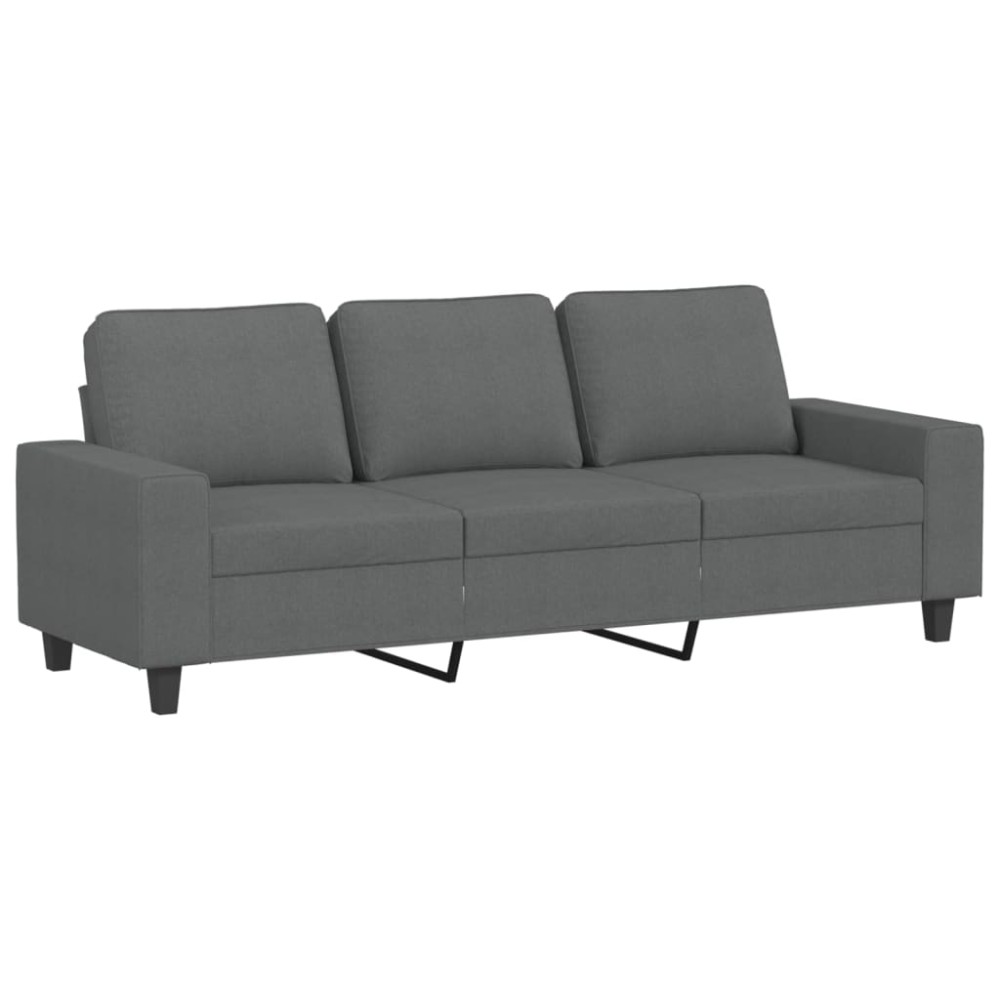vidaXL Canapea cu 3 locuri, gri închis, 180 cm, material textil