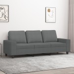 vidaXL Canapea cu 3 locuri, gri închis, 180 cm, material textil vidaXL Canapea cu 3 locuri, gri închis, 180 cm, material textil