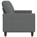 vidaXL Canapea cu 3 locuri, gri închis, 180 cm, material textil vidaXL Canapea cu 3 locuri, gri închis, 180 cm, material textil