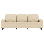 vidaXL Canapea cu 3 locuri, crem, 180 cm, material textil vidaXL Canapea cu 3 locuri, crem, 180 cm, material textil