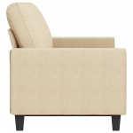 vidaXL Canapea cu 3 locuri, crem, 180 cm, material textil vidaXL Canapea cu 3 locuri, crem, 180 cm, material textil