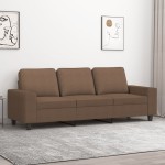 vidaXL Canapea cu 3 locuri, maro, 180 cm, material textil vidaXL Canapea cu 3 locuri, maro, 180 cm, material textil
