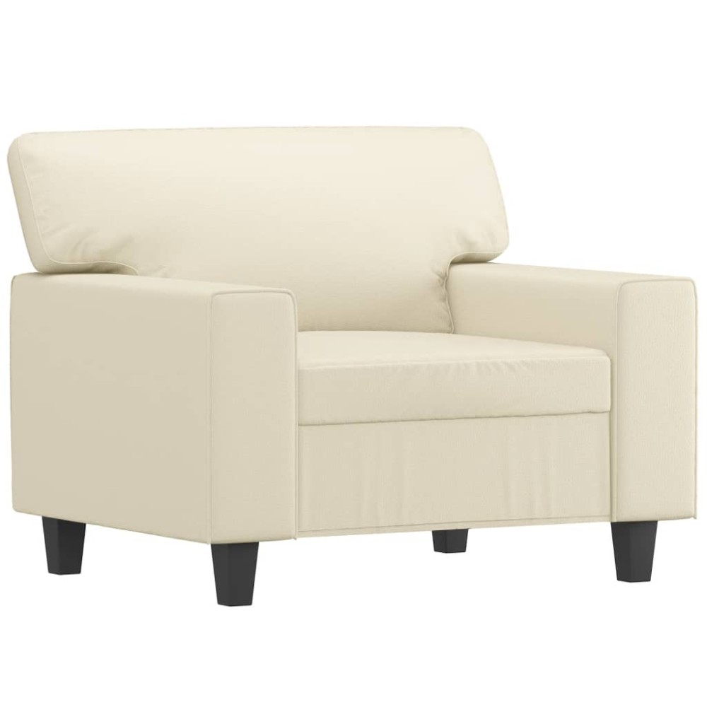 vidaXL Canapea de o persoană, crem, 60 cm, piele ecologică