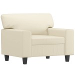 vidaXL Canapea de o persoană, crem, 60 cm, piele ecologică