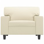vidaXL Canapea de o persoană, crem, 60 cm, piele ecologică