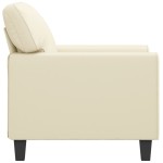 vidaXL Canapea de o persoană, crem, 60 cm, piele ecologică
