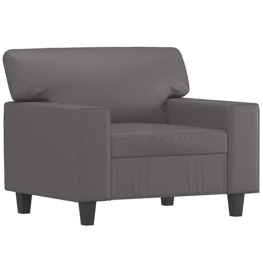 vidaXL Canapea de o persoană, gri, 60 cm, piele ecologică