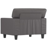 vidaXL Canapea de o persoană, gri, 60 cm, piele ecologică vidaXL Canapea de o persoană, gri, 60 cm, piele ecologică