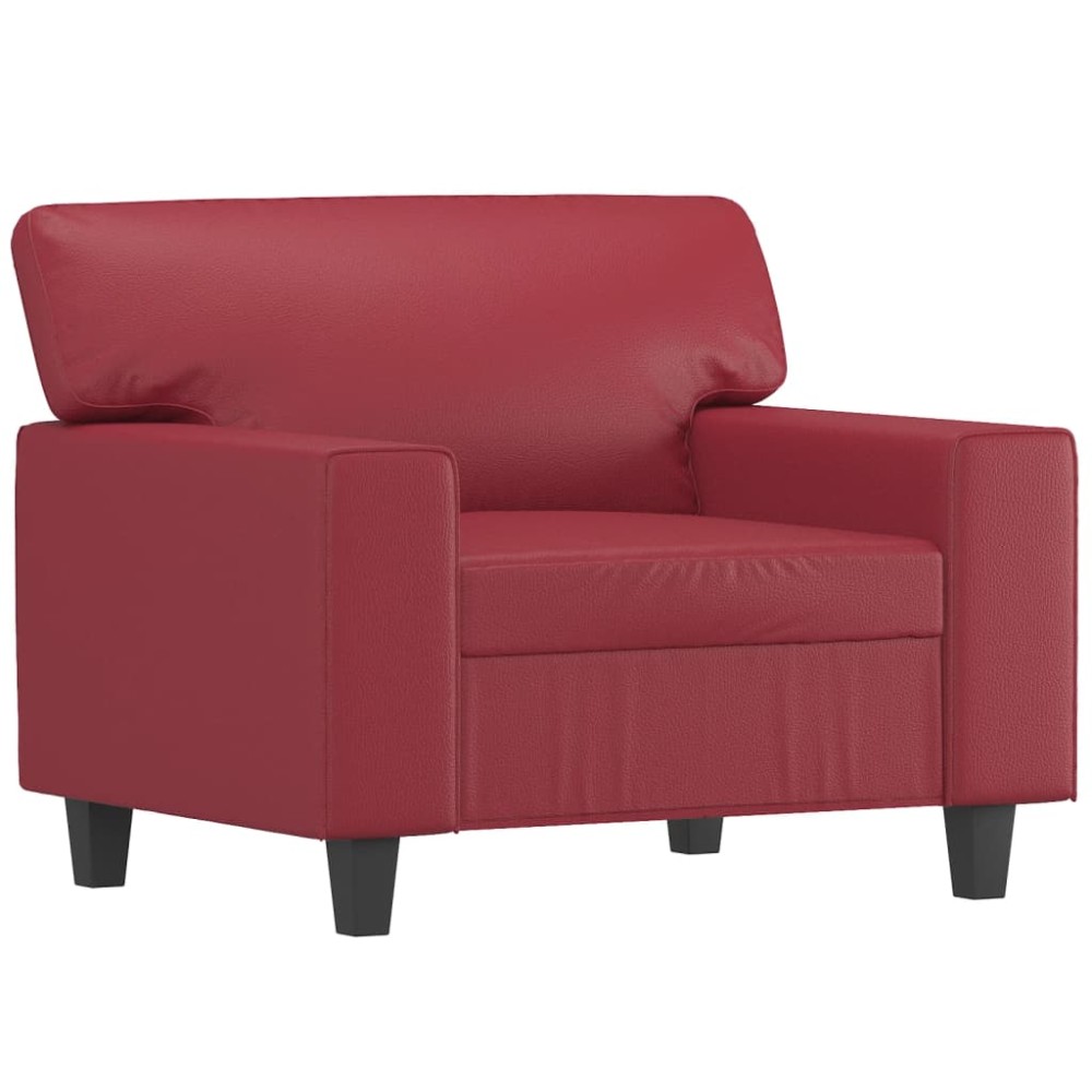 vidaXL Canapea de o persoană, roșu vin, 60 cm, piele ecologică