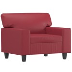 vidaXL Canapea de o persoană, roșu vin, 60 cm, piele ecologică