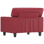 vidaXL Canapea de o persoană, roșu vin, 60 cm, piele ecologică